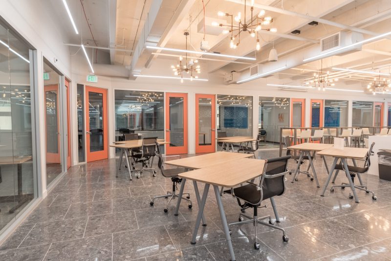 Denver Novel Co-working space, office remodel construction photography, commercial construction photographer downtown Denver