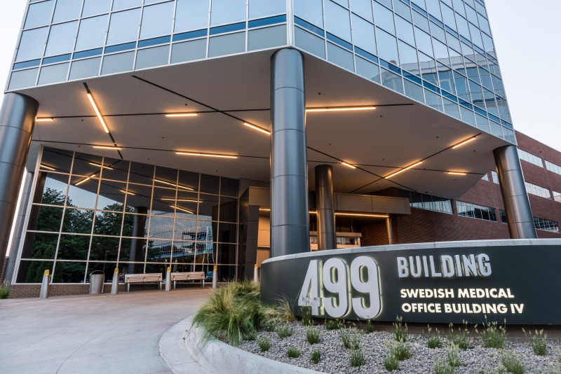 jlh in design, EJCM construction, Swedish Medical Center, exterior architecture photography south Denver