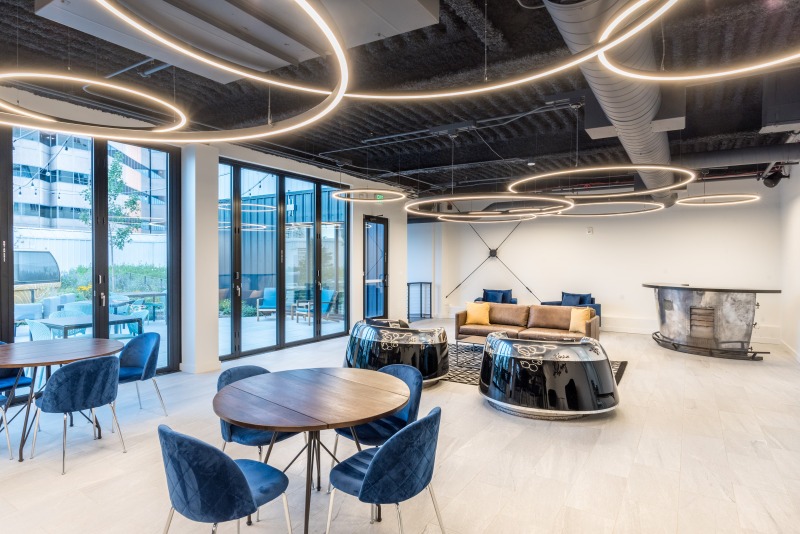 Denver Novel Co-working space, office remodel construction photography, commercial construction photographer downtown Denver