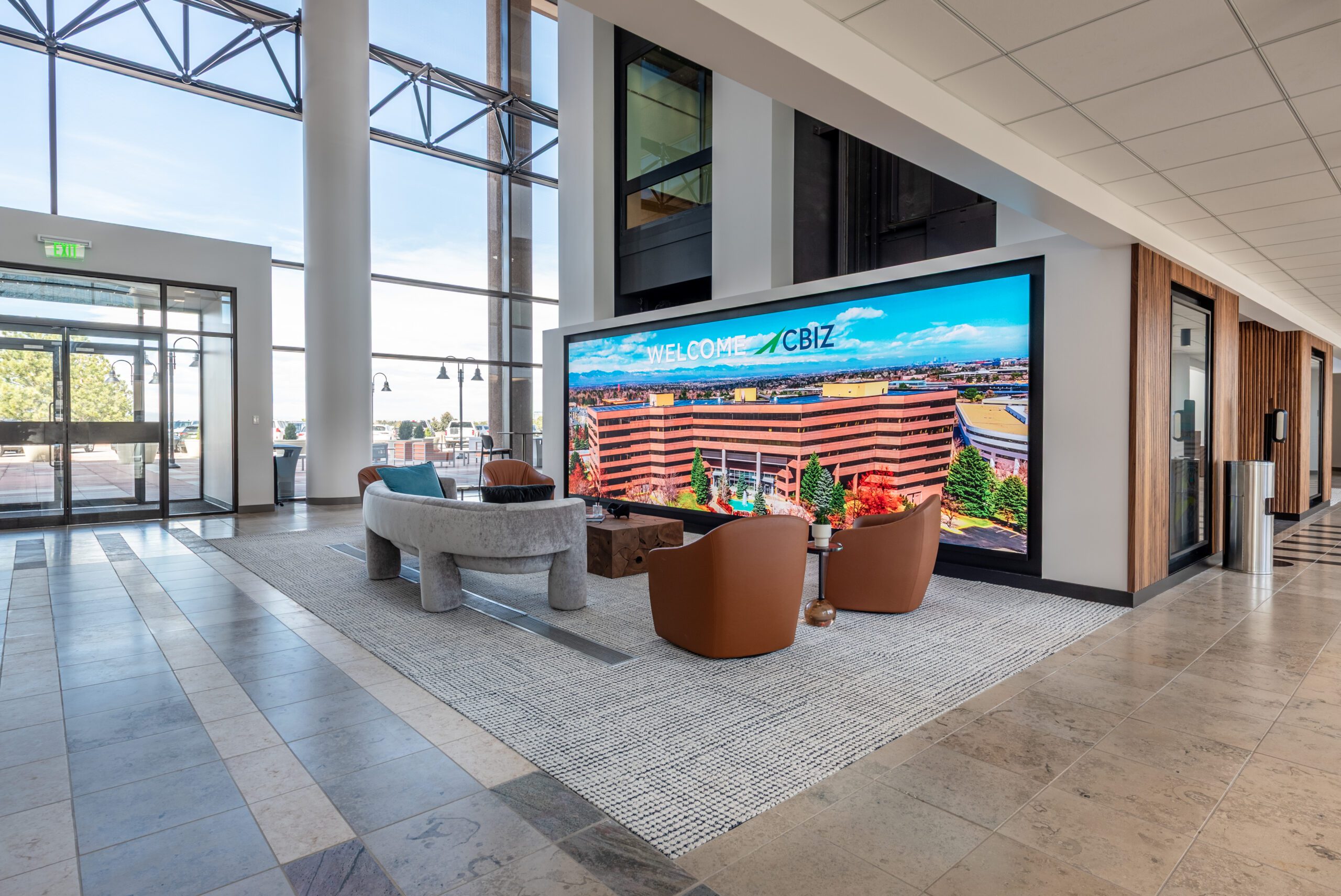 Cascade building lobby, office renovation photography